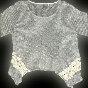 Crochet Top with Lace Accents